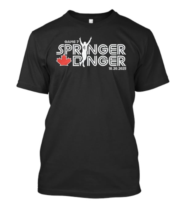 Game 7 Springer Dinger 10.29.2025 Red Maple Leaf Celebratory Silhouette T-Shirt