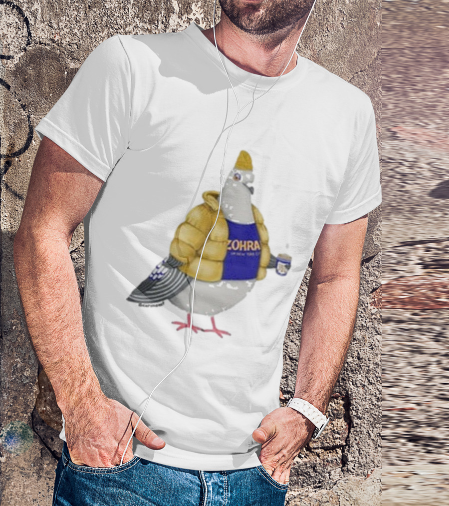 Preorder Winter Jersey Pigeon Zohran Mamdani Yellow Jacket Beanie Coffee Cup T-Shirt