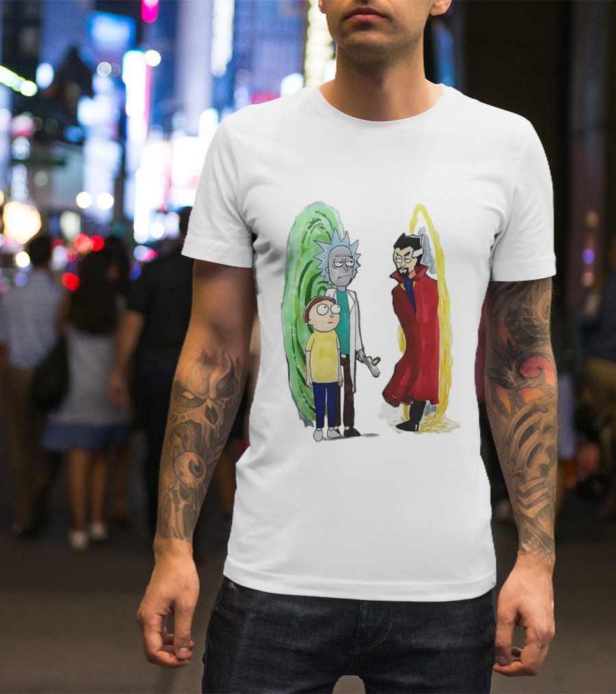 Rick And Morty Doctor Strange Portal Crossover T-Shirt