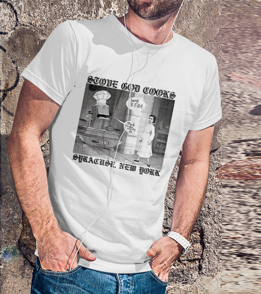 Stove God Cooks Syracuse New York Chef Dripping Sauce Dark UrFire T-Shirt