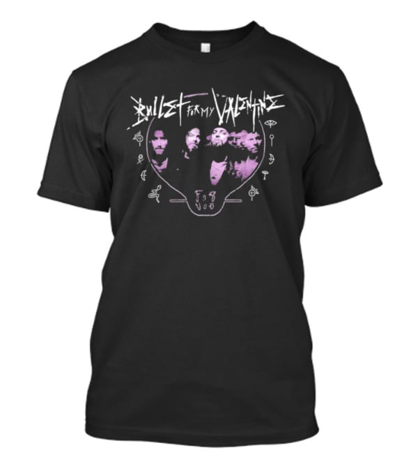 Bullet For My Valentine Heart Wings 13 Pink Design T-Shirt