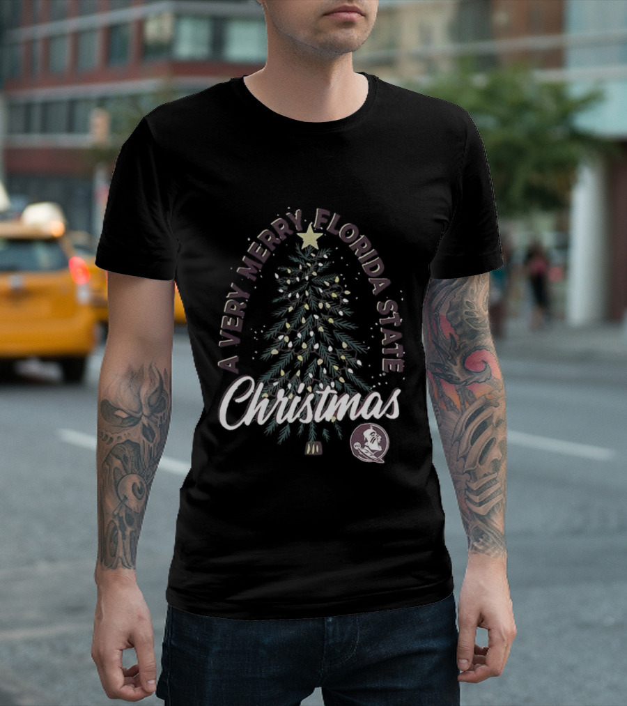 A Very Merry Florida State Christmas Tree Seminoles Football T-Shirt