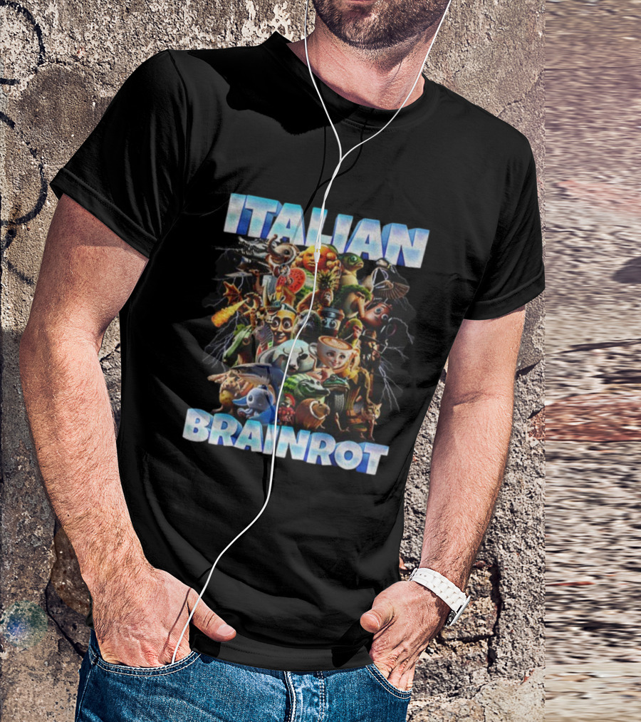 Italian Brainrot Birthday Meme Characters Collage T-Shirt