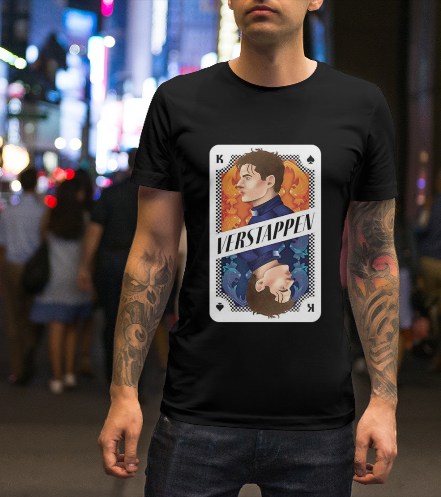 King Of Spades Verstappen Playing Card Illustration T-Shirt