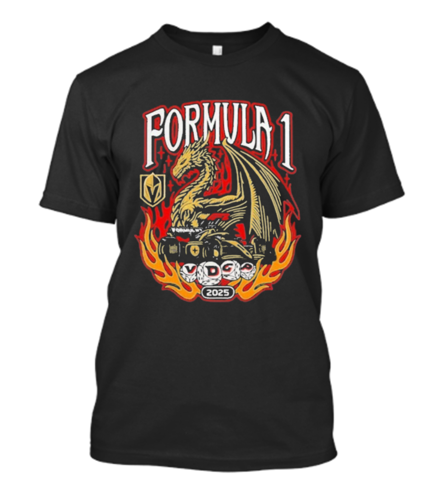 Golden Knights Formula 1 Las Vegas 2025 Dragon VDGP T-Shirt
