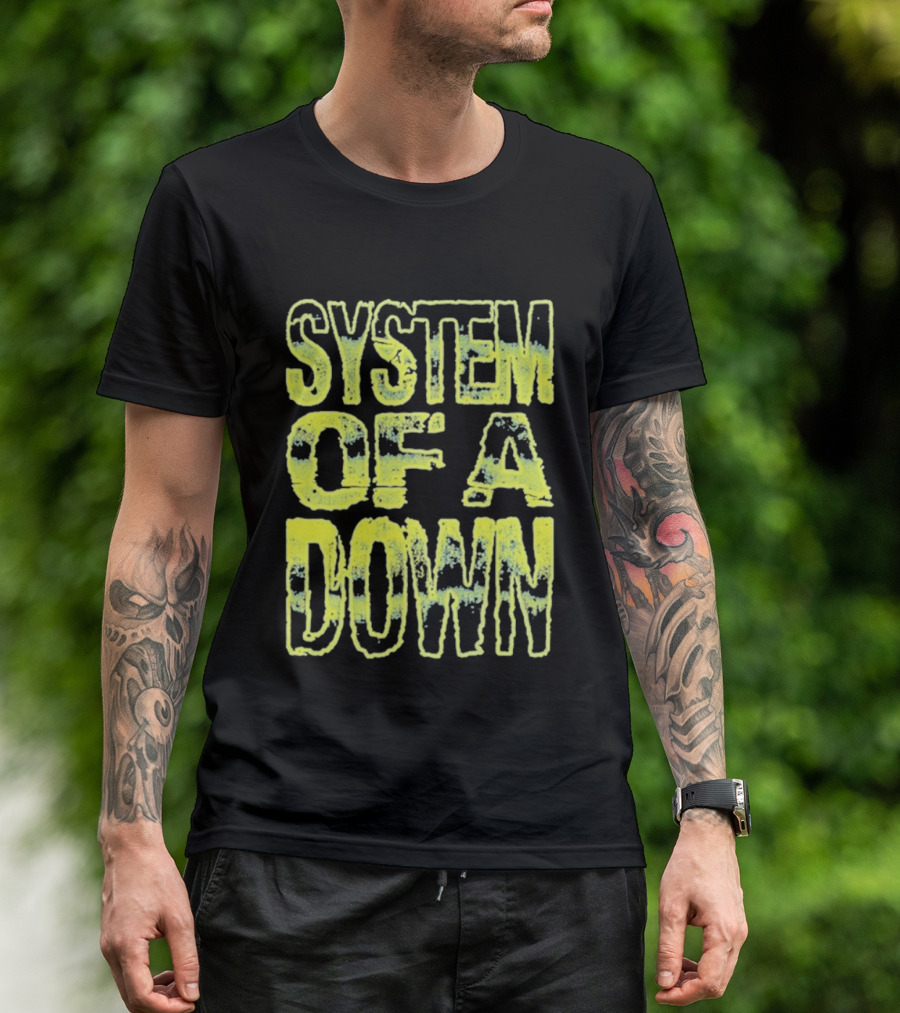System Of A Down Gradient Stack Yellow Tie Dye Effect T-Shirt
