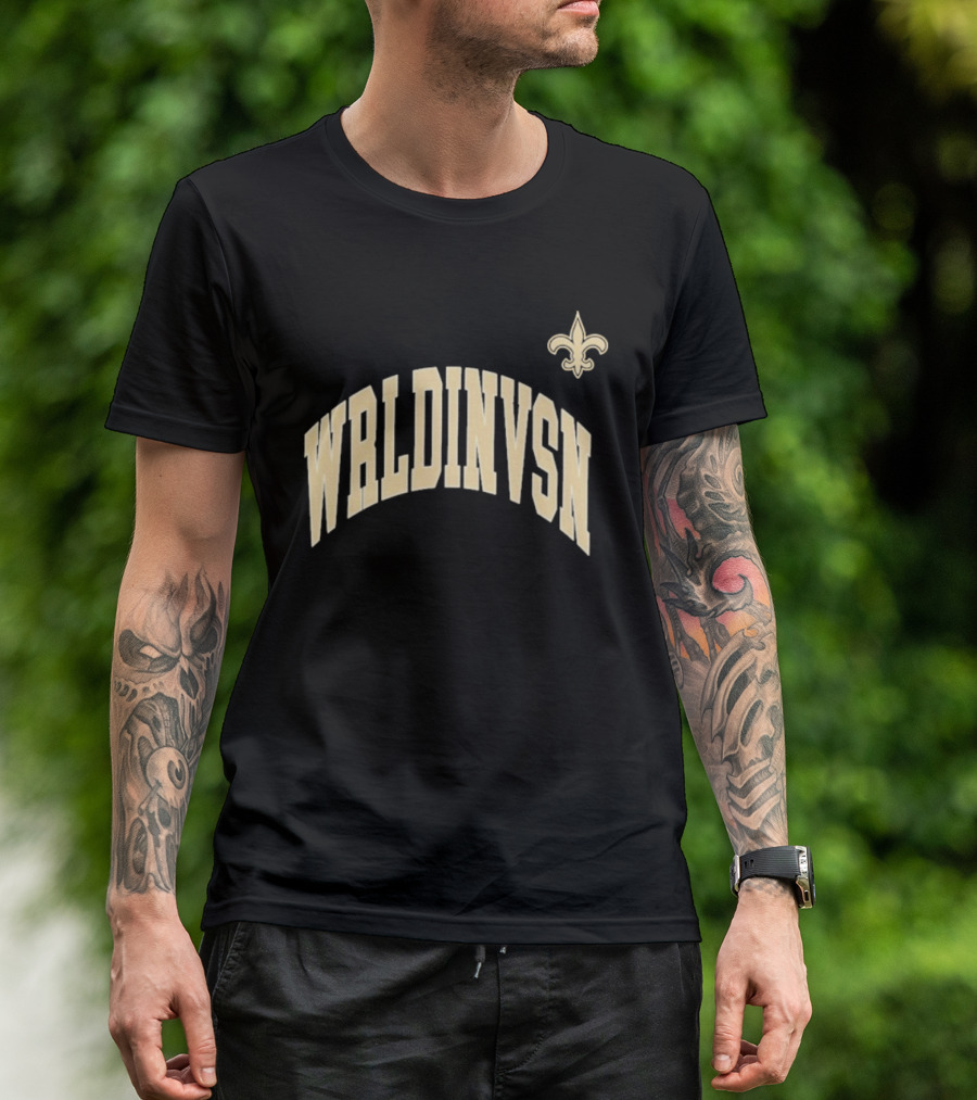WRLDINVSN New Orleans Saints Fleur-de-Lis Collaboration T-Shirt