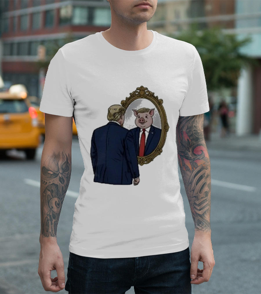 Jb Pritzker Quiet Piggy Trump Mirror Reflection T-Shirt