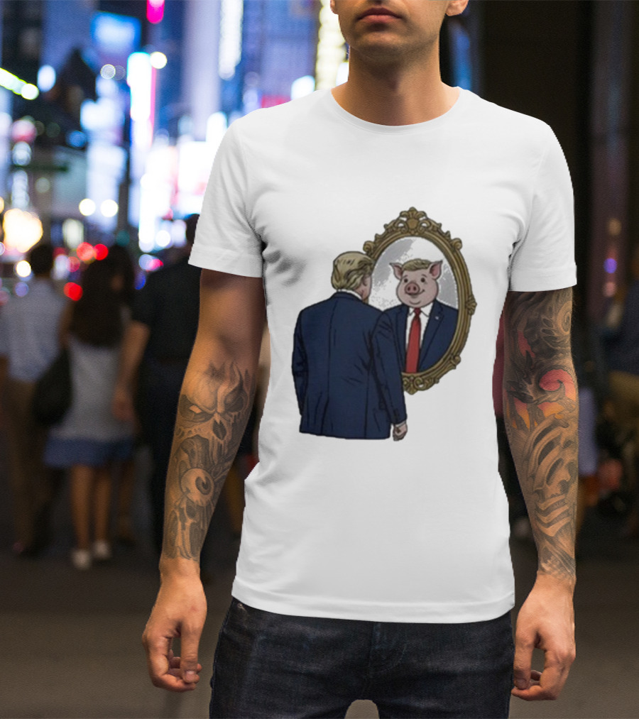 Jb Pritzker Quiet Piggy Trump Mirror Reflection T-Shirt