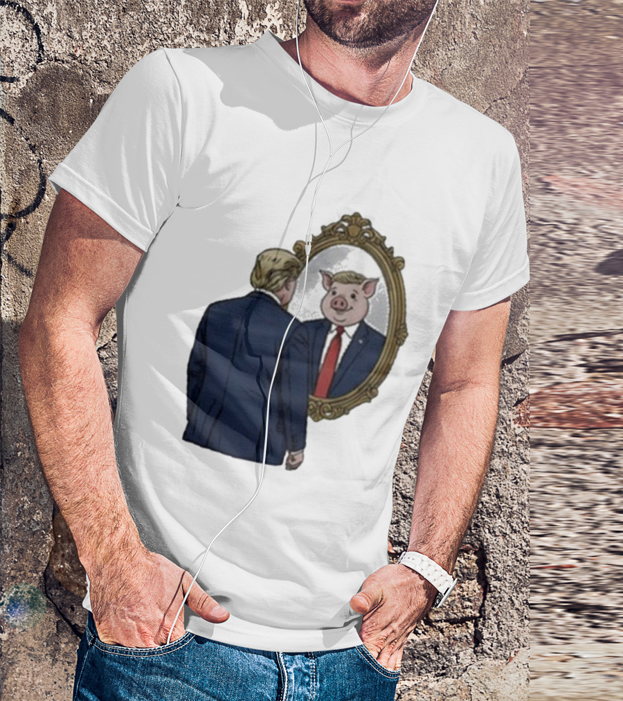 Jb Pritzker Quiet Piggy Trump Mirror Reflection T-Shirt