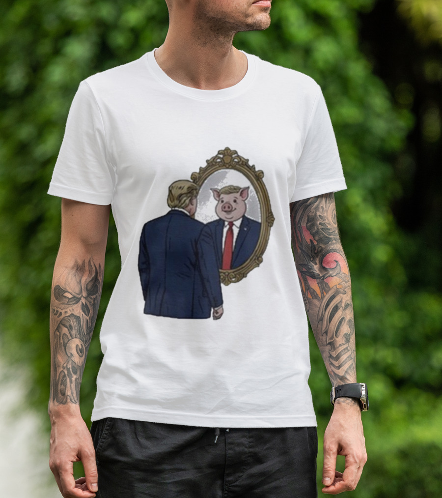 Jb Pritzker Quiet Piggy Trump Mirror Reflection T-Shirt
