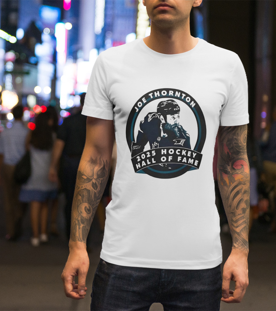 Joe Thornton 2025 Hockey Hall Of Fame Induction Tribute T-Shirt