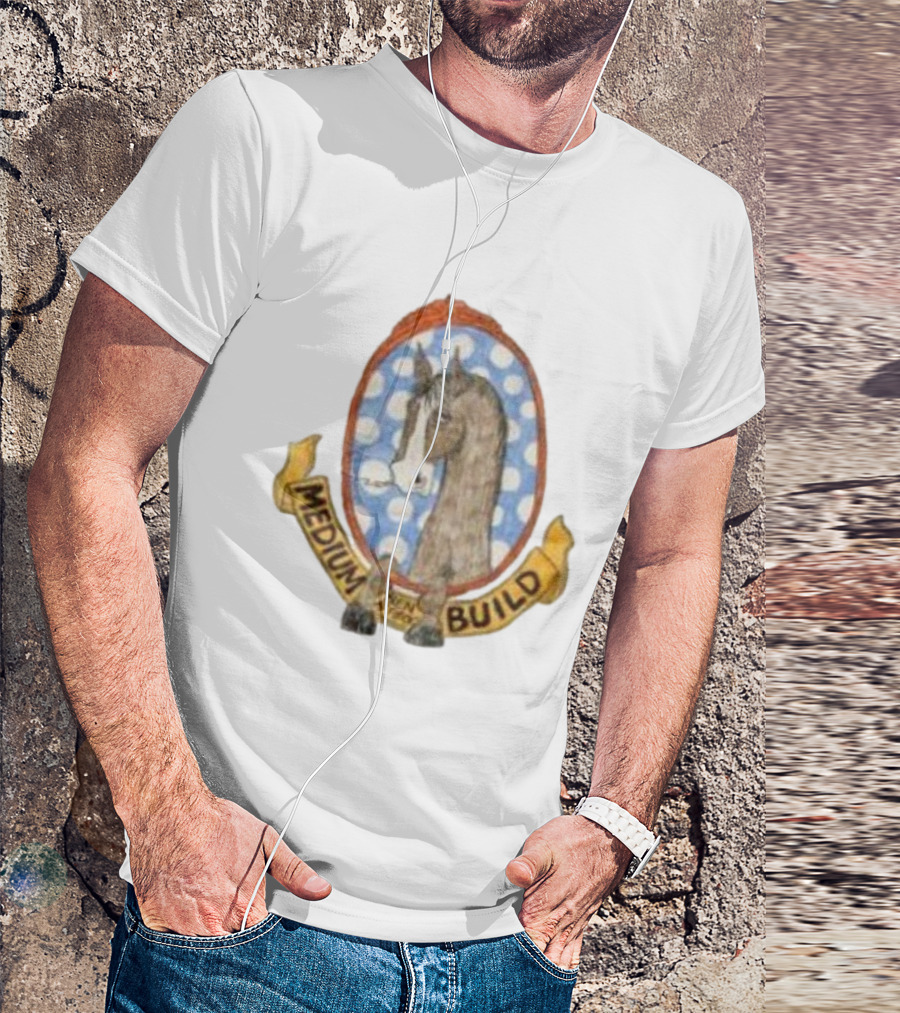 Medium Build Horse With No Shoulders Blue Polka Dot Background T-Shirt