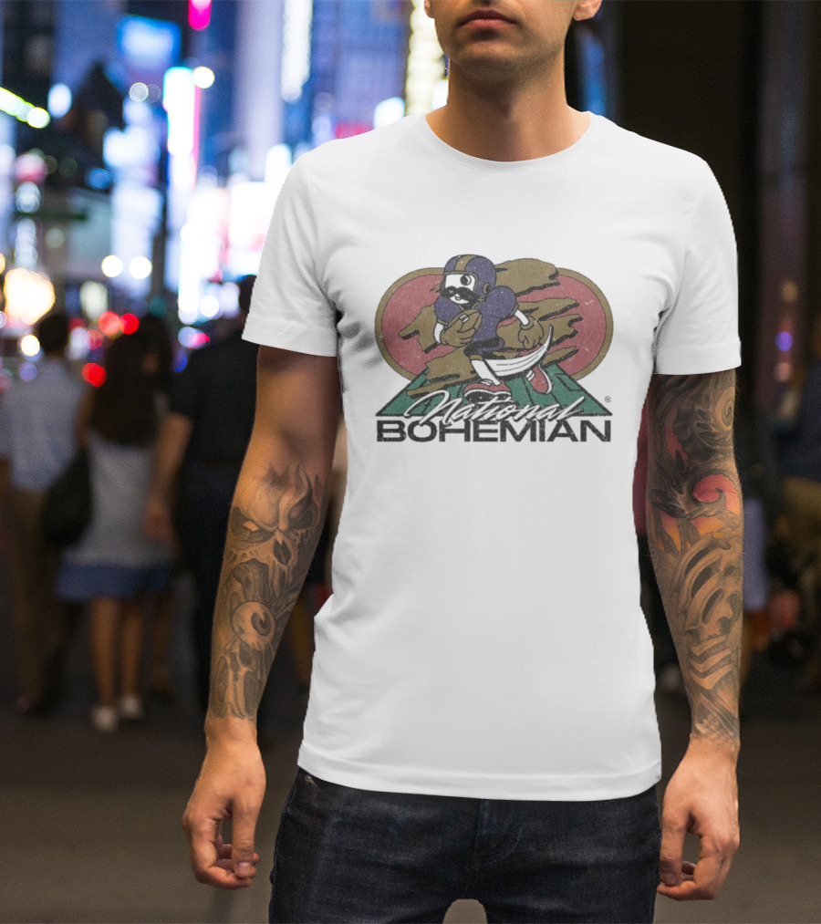 National Bohemian Game Day Boh Football Retro Style T-Shirt