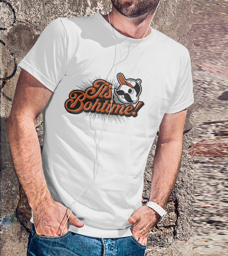 National Bohemian It's Bohtime Iconic Mustache Logo Vintage Style T-Shirt