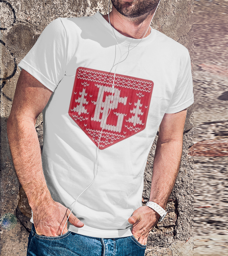 Perfect Game Knit Baseball Plate Christmas Trees T-Shirt