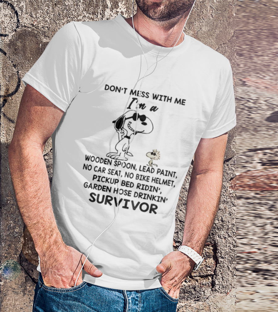 Snoopy Woodstock Don’t Mess With Me Wooden Spoon Lead Paint Survivor T-Shirt