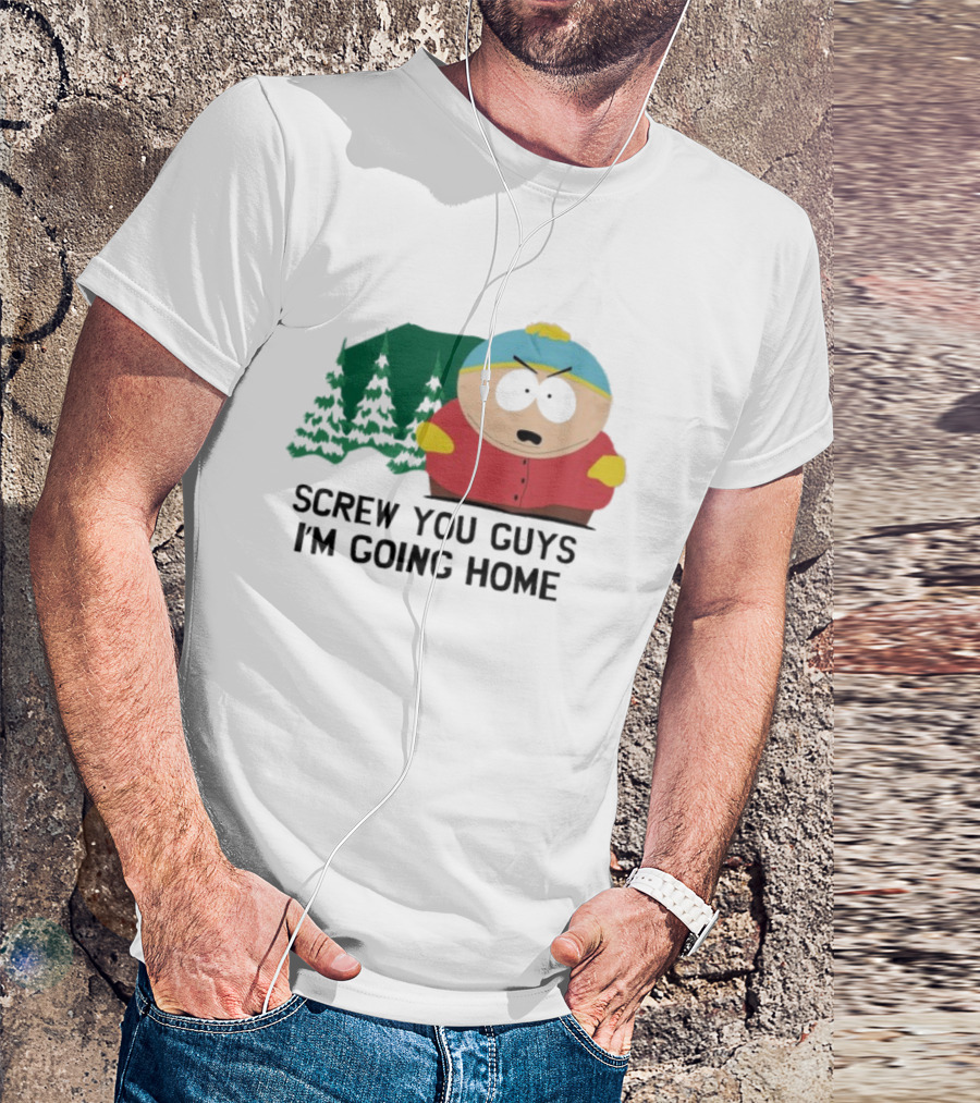 South Park Cartman Screw You Guys I'm Going Home Forest Background T-Shirt