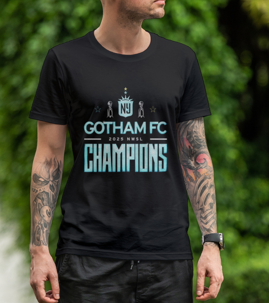 Gotham FC 2025 NWSL Champions Victory Trophy Celebration T-Shirt