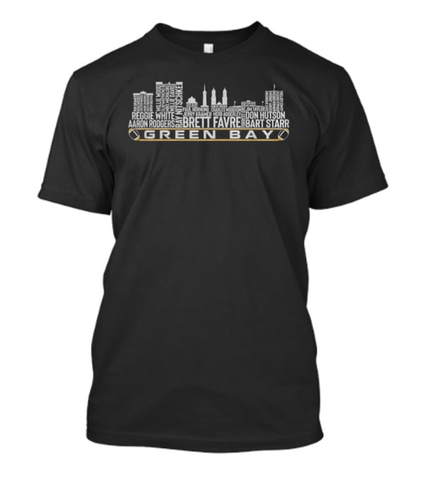 Green Bay Packers NFL Football 2025 Brett Favre Bart Starr City Skyline T-Shirt