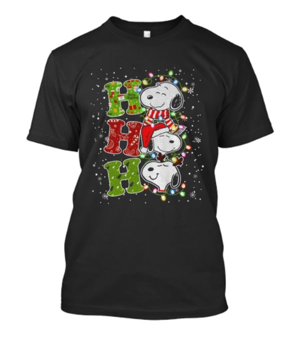 Ho Ho Ho Snoopy Winter Merry Christmas Lights T-Shirt