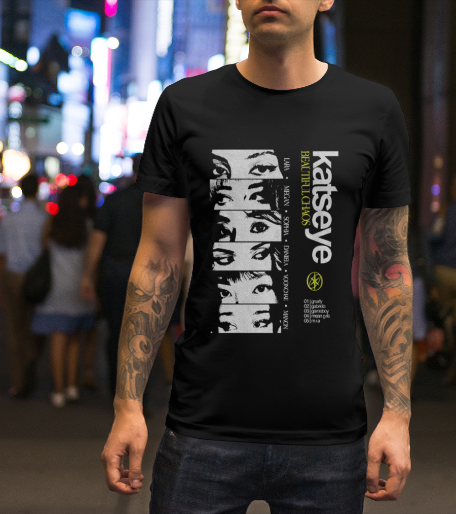 Katseye Beautiful Chaos 90s Kpop Lara Megan Sophia Daniela Yoonhee Jiwon Vintage T-Shirt