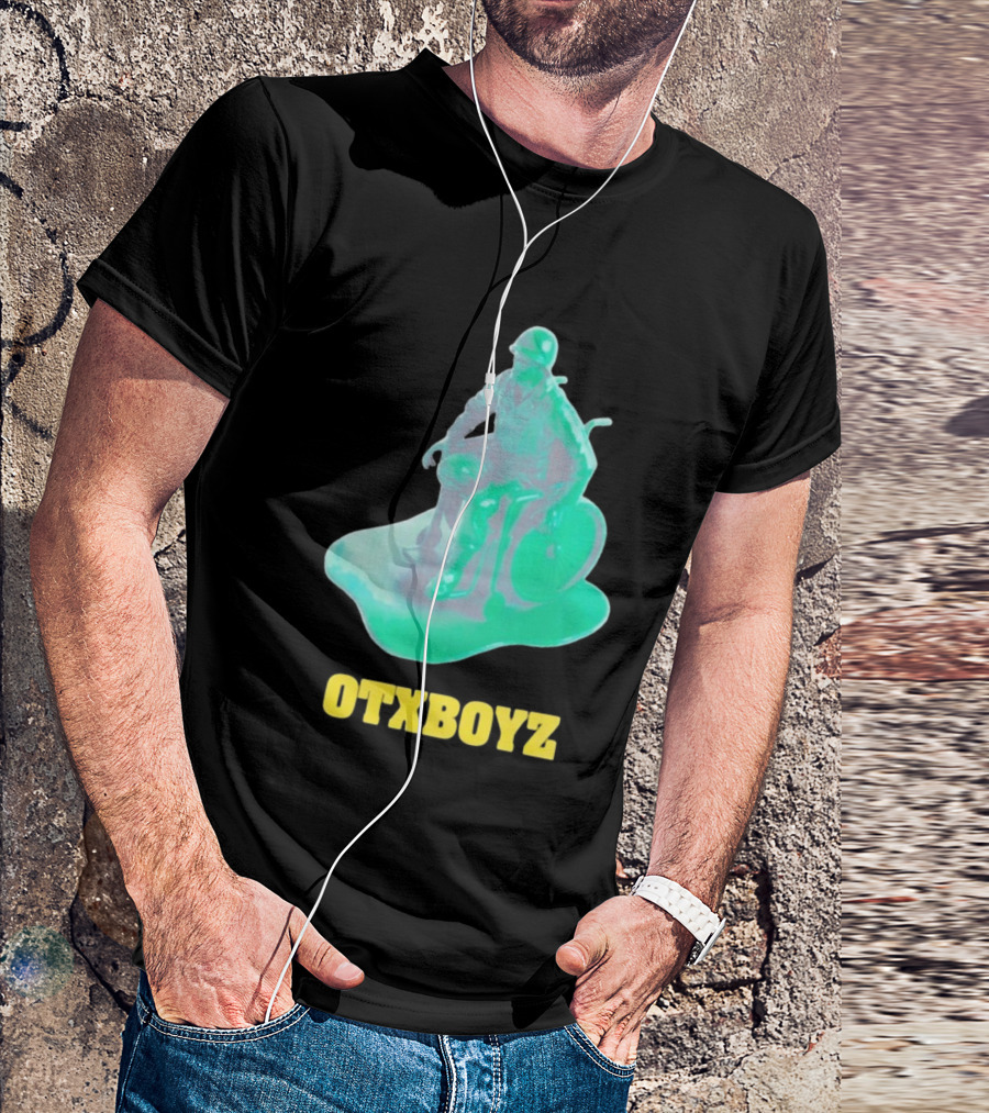 OTXBOYZ Toy Soldier In Wheelchair Vibrant Green Military Imagery T-Shirt