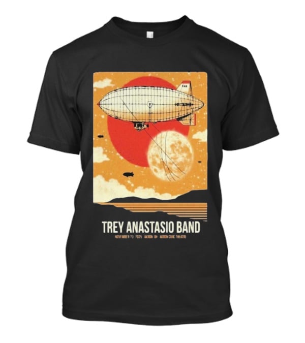 Trey Anastasio Band Akron Civic Theatre Nov 23 2025 Vintage Blimp And Moon Design T-Shirt
