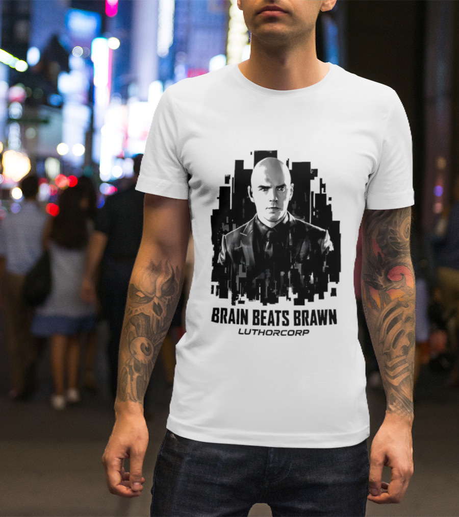 Brain Beats Brawn Luthorcorp Lex Luthor Villain Silhouette T-Shirt