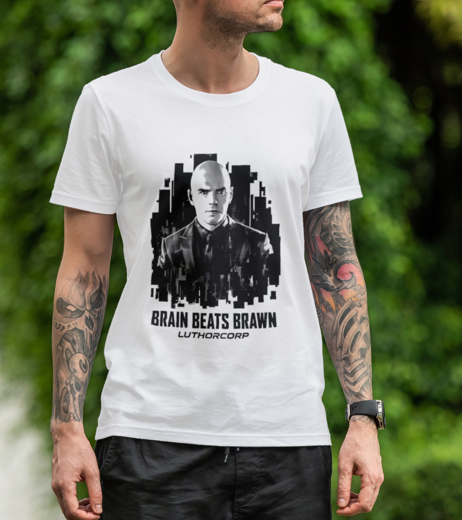 Brain Beats Brawn Luthorcorp Lex Luthor Villain Silhouette T-Shirt