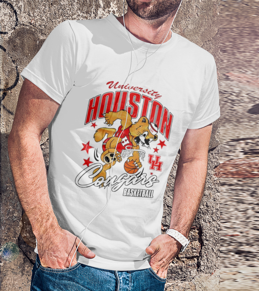 University Of Houston Cougars Basketball Mascot UH Stars T-Shirt