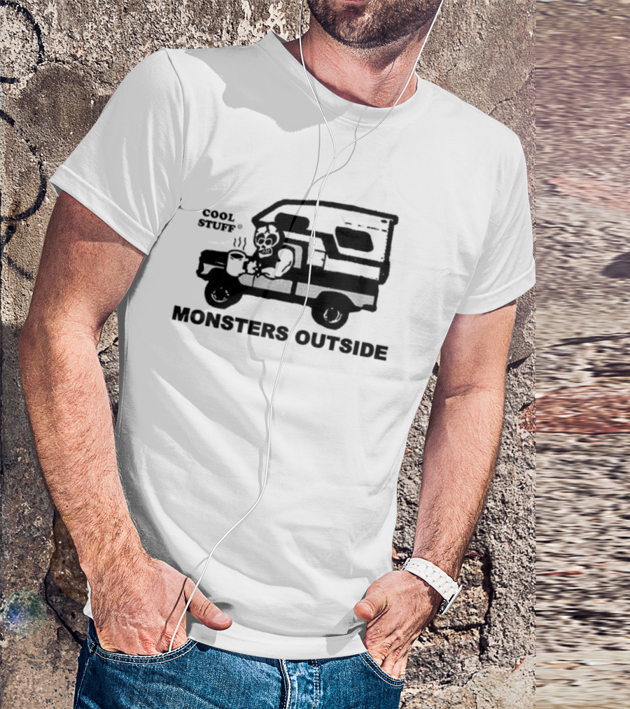 Cool Stuff Monsters Outside Cartoon Van Adventure T-Shirt