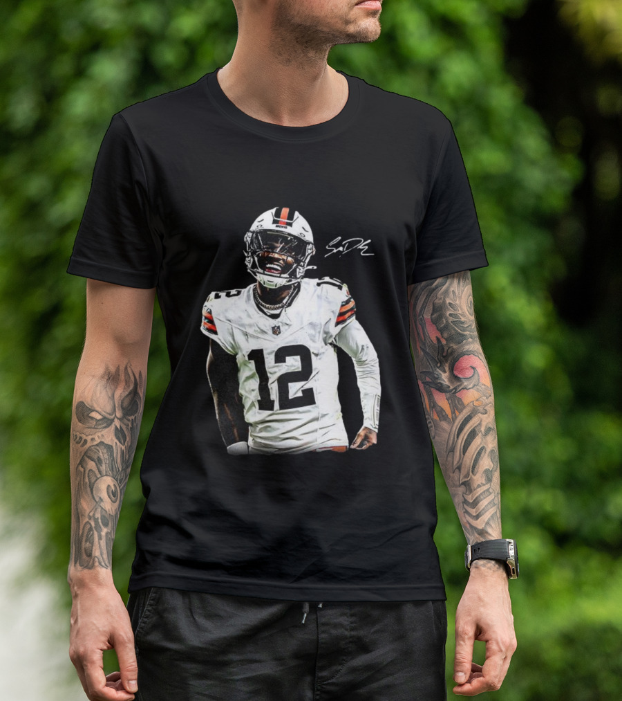 Cleveland Browns Shedeur Sanders Debut 12 Signature T-Shirt