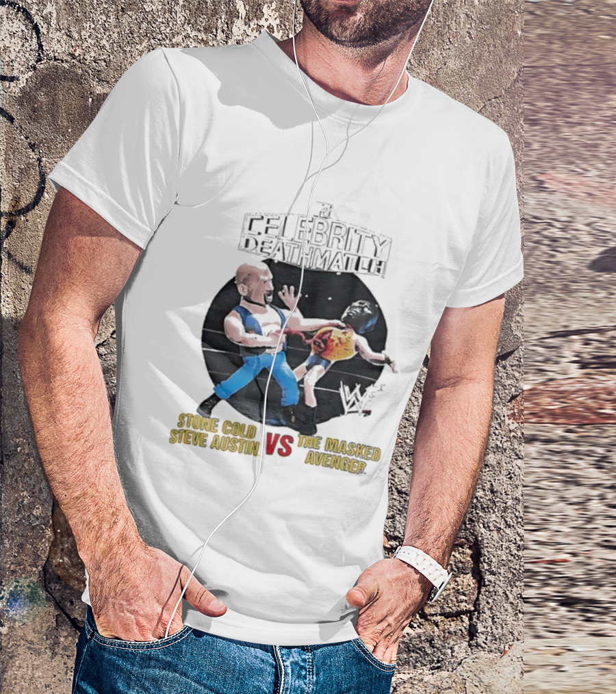 MTV Celebrity Deathmatch Stone Cold Steve Austin VS The Masked Avenger Showdown T-Shirt