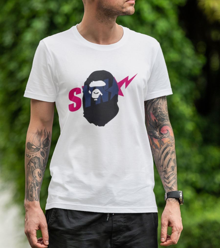 SYN Syna Synning Bape Ape Head Lightning Bold Hip-Hop Streetwear T-Shirt
