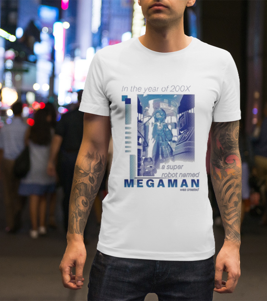 Mega Man In The Year Of 200X A Super Robot Named Mega Man Retro Gaming T-Shirt