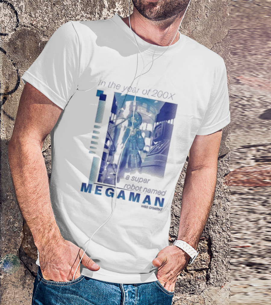 Mega Man In The Year Of 200X A Super Robot Named Mega Man Retro Gaming T-Shirt