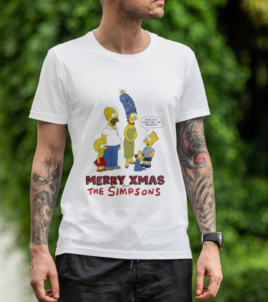 Merry Xmas The Simpsons Family Christmas Tree Hair T-Shirt