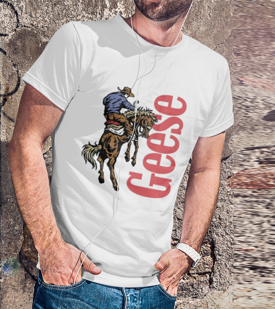 Geese Cowboy Riding Horse Western Adventure 3D Style T-Shirt