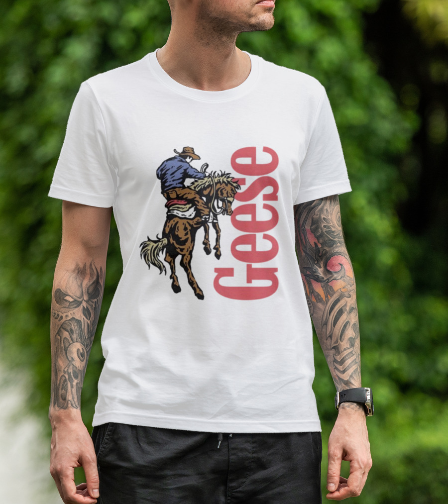 Geese Cowboy Riding Horse Western Adventure 3D Style T-Shirt