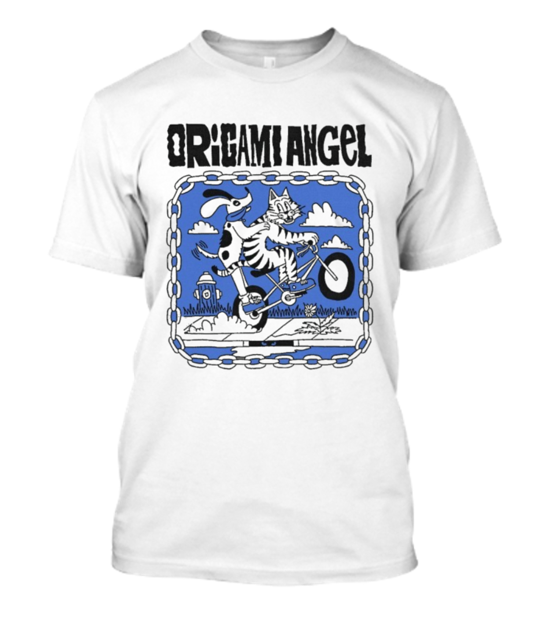Origami Angel Ride Tiger Dog Bike Adventure T-Shirt