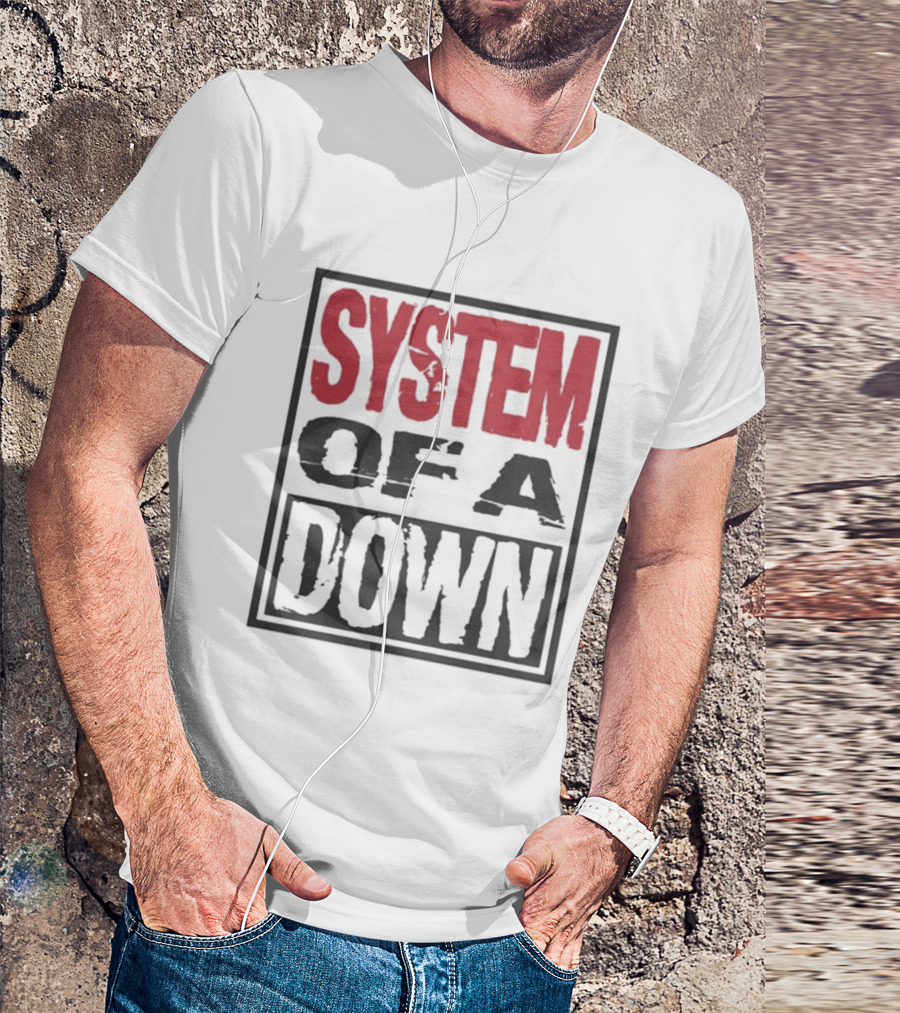 SYSTEM OF A DOWN Triple Stack Box Text Bold Style T-Shirt