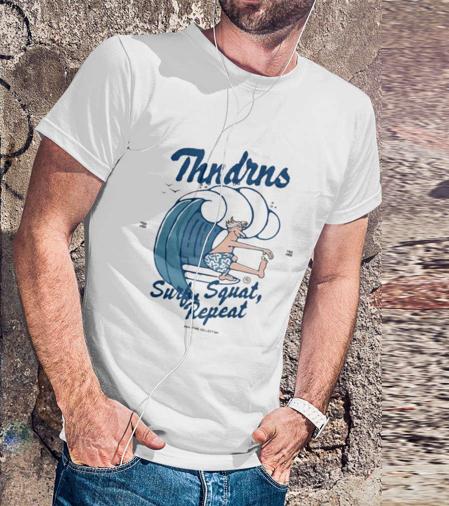 Thndrns Surf Squat Repeat Wave Action T-Shirt