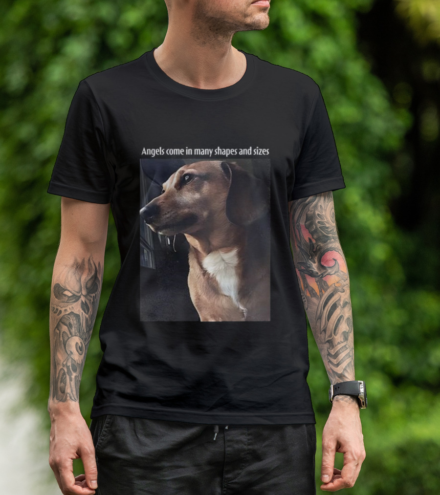 Angels Come In Many Shapes And Sizes Dog Portrait T-Shirt