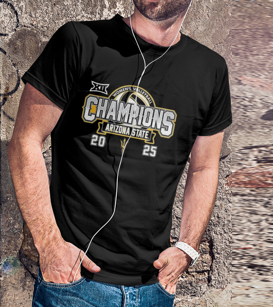 Arizona State Sun Devils Women’s Volleyball Big 12 Champions 2025 T-Shirt