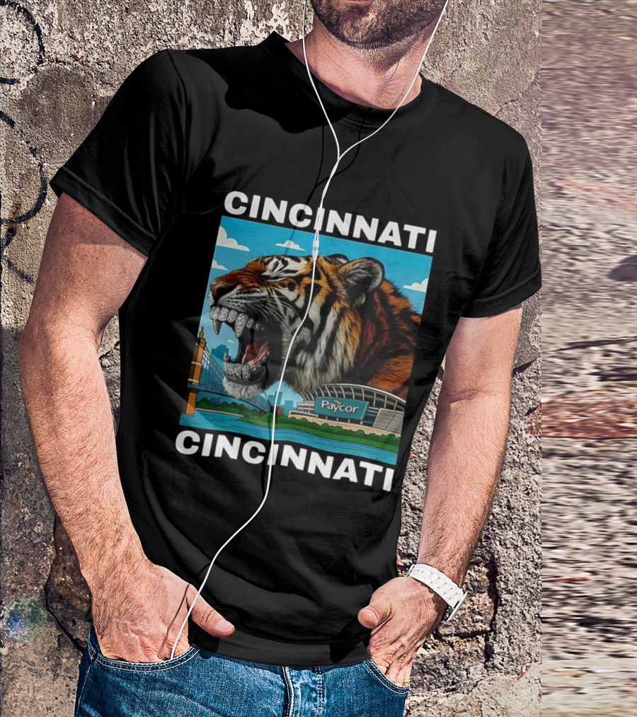 Cincinnati Tiger Iced Out Grillz Paycor Stadium Roar T-Shirt