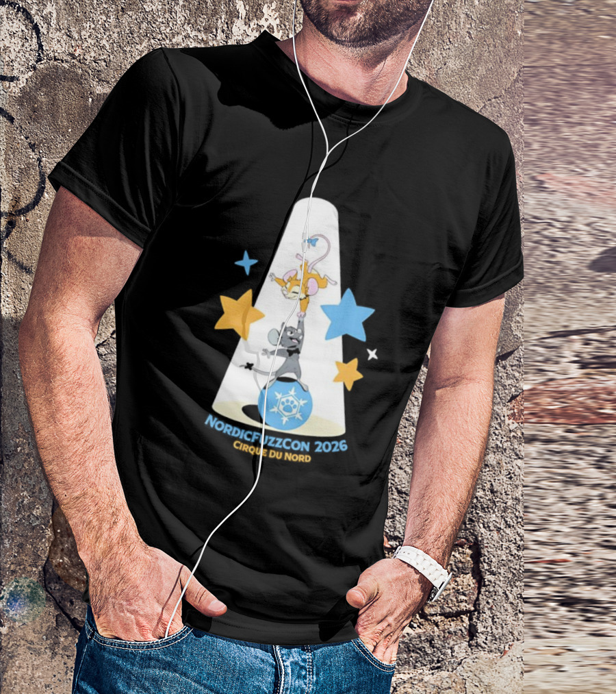 NordicFuzzCon 2026 Cirque Du Nord Mice Balancing Act Stars T-Shirt