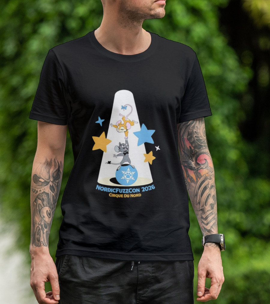 NordicFuzzCon 2026 Cirque Du Nord Mice Balancing Act Stars T-Shirt