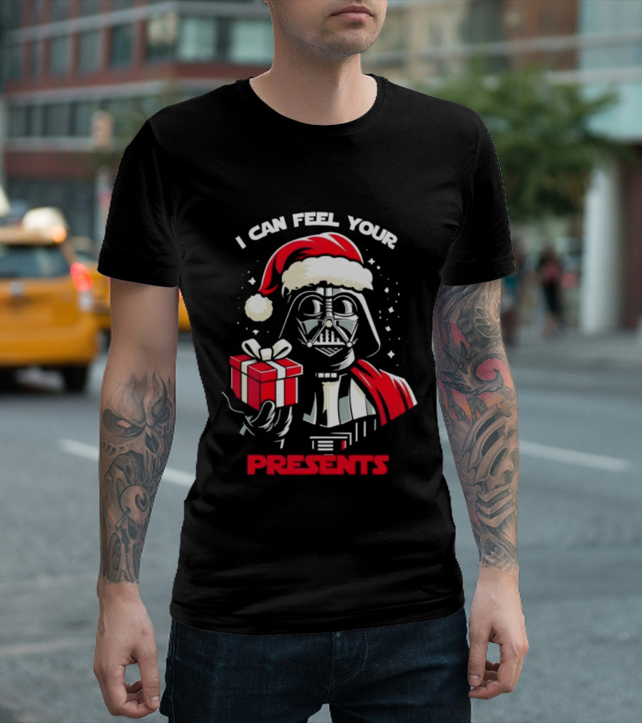 Star Wars Christmas Darth Vader Santa Can Feel Your Presents T-Shirt