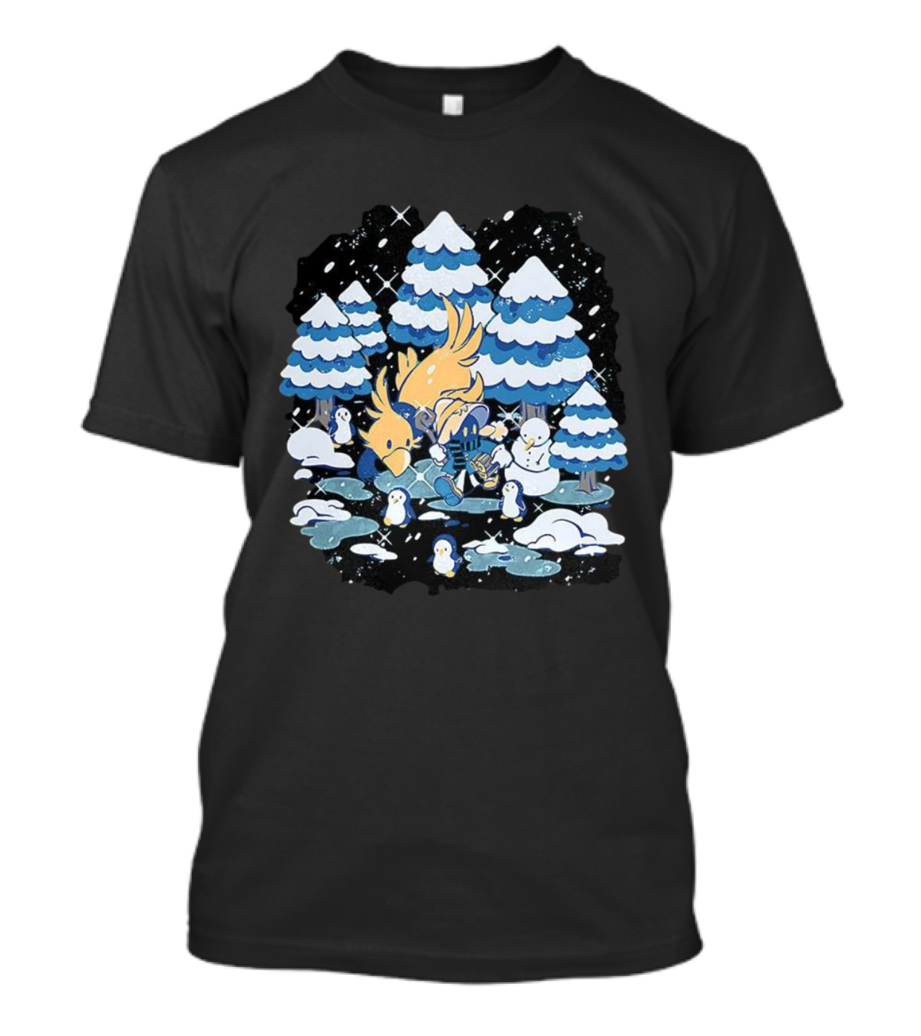 Vivi Ornitier Chocobo Final Fantasy Winter Wonderland Scene T-Shirt